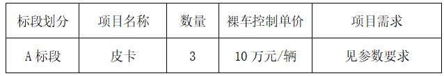 江西省交通物资供销有限公司皮卡采购公告